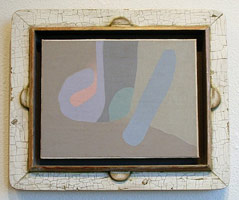 Frederick Hammersley / 
Meeting of kinds, 1990 / 
oil on paper on linen / 
9 3/8 x 12 3/8 in. (23.7 x 31.3 cm)