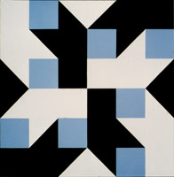 Frederick Hammersley / 
Out of the blue, #7 1994 / 
oil on linen / 
45 x 45 in. (114.3 x 114.3 cm) / 
Private collection 