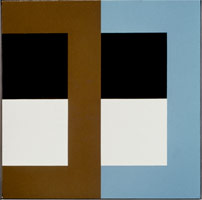 Frederick Hammersley /  
Photo finish, 1978 /  
oil on linen /  
48 x 48 in. (121.9 x 121.9 cm) /  
Collection of Roswell Museum, Roswell, New Mexico