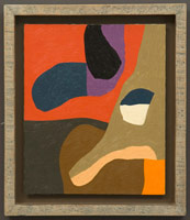 Frederick Hammersley / 
Second shift, 1985  / 
oil on wood  / 
12 x 10 in. (30.5 x 25.4 cm) / 
14 5/8 x 12 5/8 in. (37.1 x 32.1 cm) framed