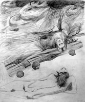 Charles Garabedian /    
Apollo and Daphne, 2001 /  
graphite on paper /  
36 x 30 in (91.4 x 76.2 cm)
 