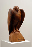 Gwynn Murrill / 
Raptor, 2005 - 2006 / 
      koa wood (unique) / 
      19 x 8 1/2 x 7 1/2 in. (48.3 x 21.6 x 19.1 cm)