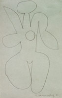 Frederick Hammersley / 
Ah youth, 1951 / 
pencil / 
7 x 4 1/2 in. (17.8 x 11.4 cm) / 
Private collection