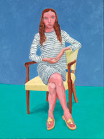 David Hockney / 
Oona Zlamany, 22-23 July, 2014 / 
Acrylic on canvas / 
48 x 36 in. (121.9 x 91.4 cm)