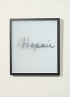 Nancy reddin Kienholz / Hope - Despair, April
        2, 2007 / 
        lenticular (mixed media) / 
        18 x 18 in. (45.7 x 45.7 cm)