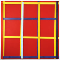 Imi Knoebel / 
Red Rat, 2008 / 
      acrylic on aluminum / 
      118.2 x 118.2 x 6.3 in (300.2 x 300.2 x 16 cm)