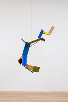 Joel Shapiro / 
Untitled, 2014 / 
wood and casein / 
48 x 42 x 22 in. (121.9 x 106.7 x 55.9 cm)