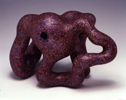 Gorilla Ed, 2002 / 
acrylic on fired ceramic / 
7 3/4 x 12 1/4 x 9 in (19.7 x 31.1 x 22.9 cm) / 
Private collection