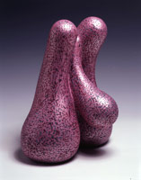 Plushous, 2002 / 
acrylic on fired ceramic / 
14 1/2 x 12 x 9 1/2 in (36.8 x 30.5 x 24.1 cm) / 
Private collection