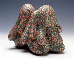 Ken Price / 
Tristano, 2004 / 
acrylic on fired ceramic / 
5 3/4 x 7 3/4 x 6 1/2 in (14.5 x 19.6 x 16.4 cm) / 
Private collection 