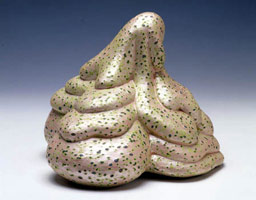 Yogi, 2004 / 
acrylic on fired ceramic / 
5 x 6 1/4 x 6 in (12.6 x 15.8 x 15.2 cm) / 
Private collection