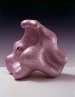 Pink Pearl, 1999 / 
acrylic on fired ceramic / 
13 1/2 x 15 1/2 x 10 in (34.3 x 39.4 x 25.4 cm) / 
Private collection