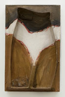 Edward Kienholz / 
American Girl, 1960 / 
mixed media assemblage / 
20 3/4 x 13 1/4 x 3 in (52.7 x 33.7 x 7.6 cm) / 
Private collection