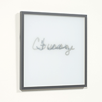 Nancy Reddin Kienholz / 
Courage - Fear, April 2, 2007 / 
lenticular (mixed media) / 
18 x 18 in. (45.7 x 45.7 cm)