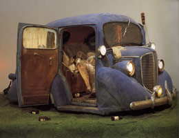 Edward Kienholz / 
Back Seat Dodge ’38, 1964 / 
Mixed media tableau / 
66 x 240 x 144 in (167.6 x 609.6 x 365.8 cm) / 
Collection of Los Angeles County Museum of Art