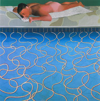 David Hockney / 
Sunbather, 1966 / 
Acrylic on canvas / 
72 x 72 in (182.88 x 182.88 cm) / 
Collection of the Museum Ludwig, Cologne, Germany