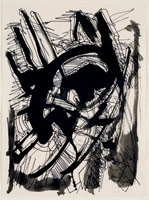 Mark di Suvero / 
Untitled, 2007 / 
        pen and ink on paper / 
        Paper: 30 x 22 in. (76.2 x 55.9 cm) / 
        Framed: 33 7/8 x 25 7/8 in. (86 x 65.7 cm) / 
        MdS08-6