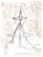 Mark di Suvero / 
Untitled, 2007 / 
        pen and ink on paper / 
        Paper: 30 x 22 in. (76.2 x 55.9 cm) / 
        Framed: 33 7/8 x 25 7/8 in. (86 x 65.7 cm) / 
        MdS08-7