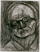 Leon Kossoff / Head of Chaim, 1987 / 
charcoal and pastel on paper / 
30 x 22 1/2 in (76.2 x 57.2 cm) / 
Framed: 38 1/2 x 30 1/2 in (97.8 x 77.5 cm) / 
Private collection