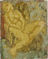 Leon Kossoff /  
Nude, 2000 /  
oil on board /  
24 x 30 3/4 in. (61 x 78 cm) /  
Private collection 