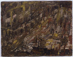 Leon Kossoff / 
City Building Site, 1961 / 
      oil on board / 
      48 x 62 in. (121.9 x 157.5 cm) / 
      Private collection