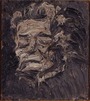 Leon Kossoff / 
Head of Seedo, 1959 / 
      oil on board / 
      30 x 22.8 in. (77 x 58 cm) / 
      Private collection