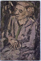 Leon Kossoff / 
Portrait of John Lessore, 1993 / 
      oil on board / 
      55 x 37.5 in. (139.7 x 95.3 cm) / 
      Private collection