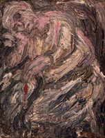Leon Kossoff / 
Portrait of Mother Asleep, 1963 / 
      oil on board / 
      63.4 x 49.2 in. (161 x 125 cm) / 
      Private collection