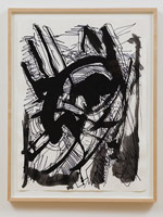 Mark di Suvero / 
Untitled, 2007 / 
pen and ink on paper / 
Paper: 30 x 22 in. (76.2 x 55.9 cm) / 
Framed: 33 7/8 x 25 7/8 in. (86 x 65.7 cm)