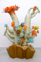 Matt Wedel / 
flower tree, 2007  / 
fired clay and glaze  / 
79 x 52 x 42 in. (200.7 x 132.1 x 106.7 cm) 