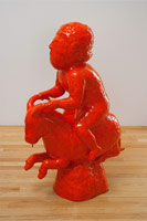 Matt Wedel / 
goat boy, 2010  / 
fired clay and glaze  / 
42 x 25 x 14 in. (106.7 x 63.5 x 35.6 cm) / 
Private collection