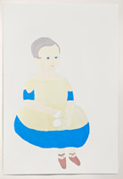 Matt Wedel / 
Boy in blue dress, 2009  / 
gouache, pen on paper  / 
44 x 30 in. (111.8 x 76.2 cm) / 
Private collection 