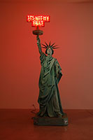 Nancy Reddin Kienholz / 
It's Not My Fault, 2004 / 
fiberglass and resin cloth with copper patina / 
102 x 33 x inches (259.1 x 84 x 84 cm) / 
Private collection
