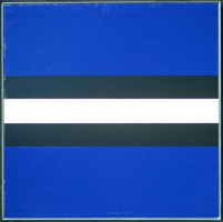 Frederick Hammersley / 
Verb, 1972 - 73 / 
oil on linen / 
45 x 45 in (114.3 x 114.3 cm) / 
45 3/4 x 45 3/4 in (116.2 x 116.2 cm) (fr) / 
Private collection