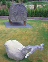 Peter Shelton / 
BLACKVAULT falloffstone: Sculpture Inside Outside / 
installation photography, 1988