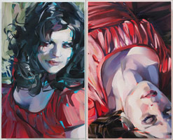 Rebecca Campbell / 
Beauty 2 and 3, 2011 / 
oil on canvas / 
diptych / 
each: 20 x 12 in (50.8 x 30.5 cm)