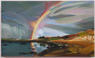 Rebecca Campbell / 
Bow 2, 2010  / 
oil on canvas / 
12 x 20 in (30.5 x 50.8 cm) / 
Private collection 