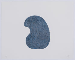 Richard Deacon / 
Blue And Black Dog Days, 2012 / 
Screen print on gampi paper, embedded in STPI handmade paper / 
39 7/8 x 49 7/8 in. (101.3 x 126.7 cm) / 
Edition 1 of 1 / 
Private collection