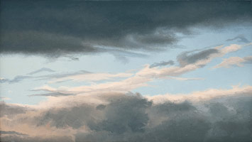 Early Morning Clouds, 2008 / 
oil on polyester / 
4 x 7 1/8 in (10.2 x 18.1 cm)