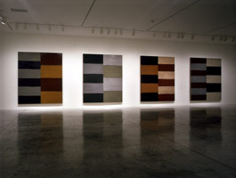 Sean Scully / 
Four Dark Mirrors, 2002 / 
oil on canvas (four panels) / 
each: 108 x 96 in. (274.3 x 243.8 cm) / 
Collection of the Museum of Fine Arts, Houston / 
Museum purchase with funds provided by the Caroline Wiess Law Accesions Endowment Fund, 2005