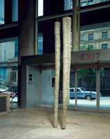 Installation photography, Elements: Five Installations / 
Big Legs, 1983 / cement, steel and mixed media / 
(two elements) Element 1: Height 112 / 
Diameter 9 1/2 in (284.5 x 24.1 cm) / 
Element 2: Height 109 / 
Diameter 7 1/2 in. (276.9 x 19.1 cm) / 
Whitney Museum of American Art, New York, NY
