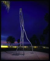 Peter Shelton / 
ghandiG, 2002 / 
bronze / 
30 x 10 x 8 feet (914.4 x 304.8 x 243.84 cm) / 
Installation view at San Diego Museum of Ceontemporary Art, San Diego, CA