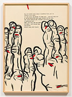 Terry Allen / 
For Blood, 2001 / 
gouache & ink / 
30 1/2 x 22 1/2 in (77.5 x 57.1 cm)