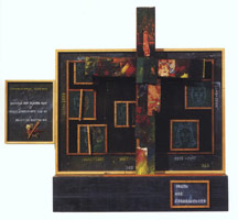Terry Allen / 
Truth are Consequences, 1988 / 
mixed media / 
36.25 x 40 x 6.75 in (92 x 101.6 x 17.1 cm) / 
Collection of The Museum of Fine Arts, Houston, Texas
