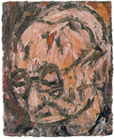 Leon Kossoff / 
Head of Chaim 2, 1986 / 
oil on board / 
22 1/2 x 18 1/2 in. (57.2 x 47 cm) / 
Private collection