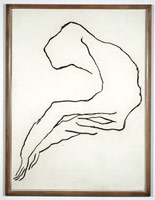 Avis Newman / 
Figure Innominate II, 1987 / 
charcoal on paper / 
Paper: 54 x 40 in. (137.2 x 101.6 cm) / 
Framed: 58 x 45 in. (147.3 x 114.3 cm) / 
Private collection