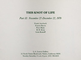 This Knot of Life Part II announcement, 1979
