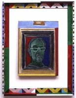 Harlequin's Mirror, 1999 - 2002 / 
oil on canvas; oil & acrylic on wood / 
15 x 11 in (38.1 x 27.9 cm) / 
overall framed: 26 x 20 in (66 x 50.8 cm)