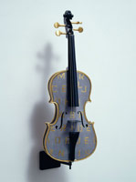 Tom Wudl / 
The Heart of the Bridegroom, 1999 / 
painted violin / 
23 x 8 3/8 x 3 1/2 in (58.4 x 21.2 x 8.8 cm) 