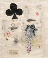 Legend, 2005 / 
      pencil, charcoal, acrylic, gold leaf & silver leaf on paper / 
      Paper: 40 1/2 x 50 in. (102.9 x 127 cm) / 
      Framed: 52 3/4 x 43 3/8 in. (134 x 110.2 cm) / 
      Private collection